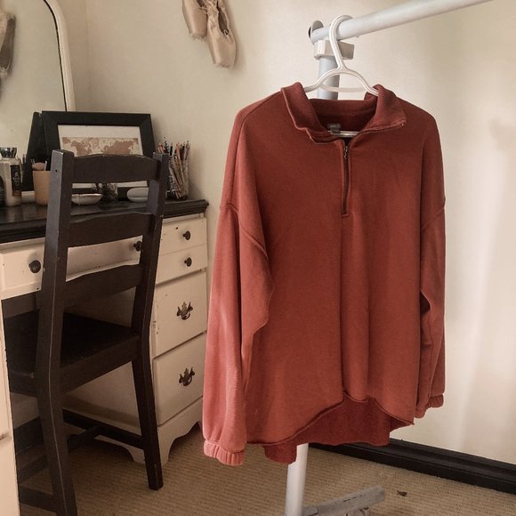 Burnt Orange Aerie Zip-up Sweater ๐๐ - Picture 2 of 6